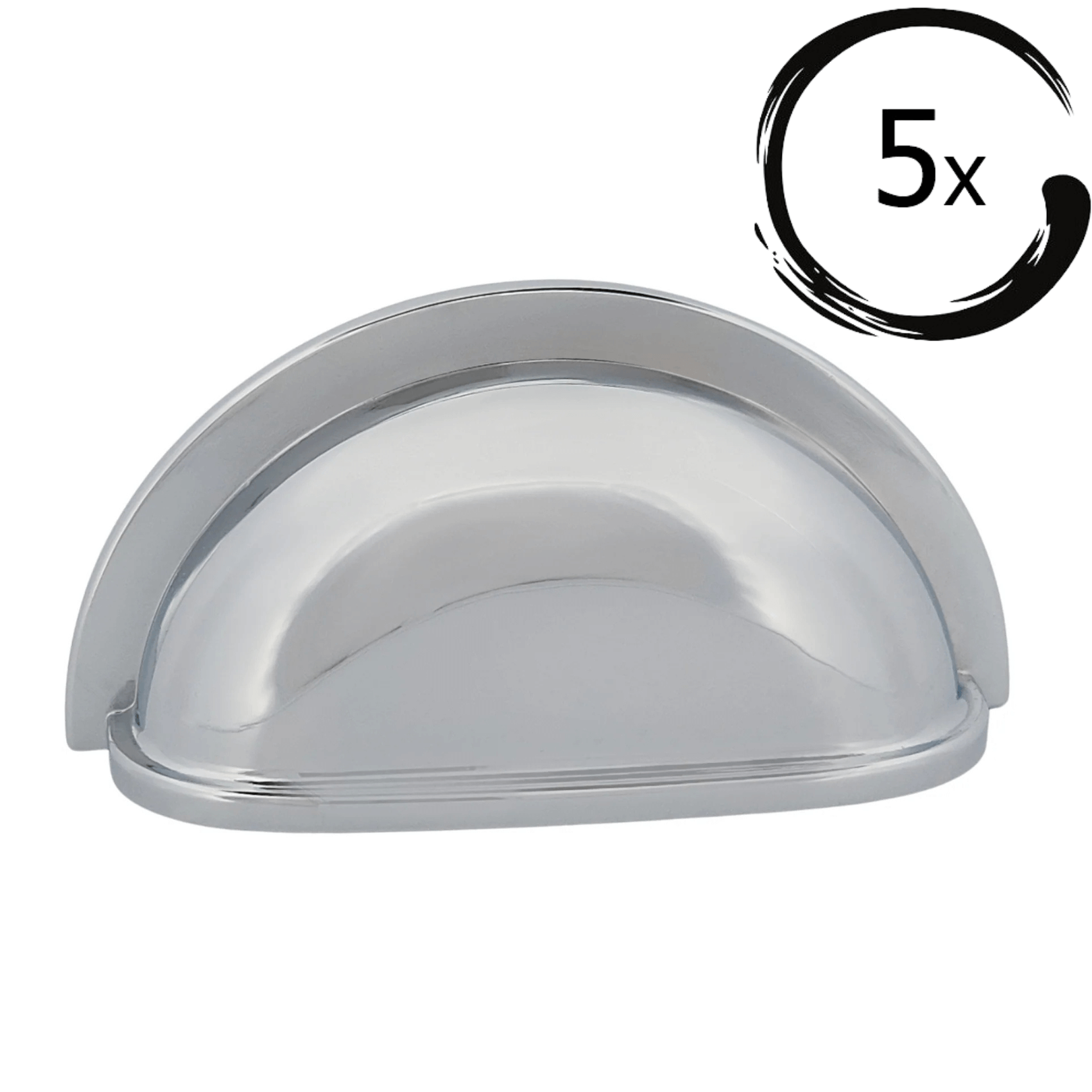 5X Komgreep Columbia 76 mm Chroom voor kastdeurtjes, klassieke uitstraling en eenvoudige montage.