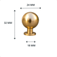 20X Deurknop 24mm Goud – Madison - BY MJM - GMJ70-20