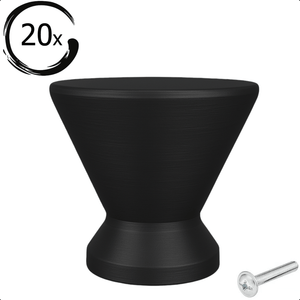 20X Deurknop 25mm Zwart – Dover - BY MJM - GMJ78-20