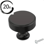 20X Deurknop 30mm Aluminium Zwart – Lowell - BY MJM - GMJ103-20