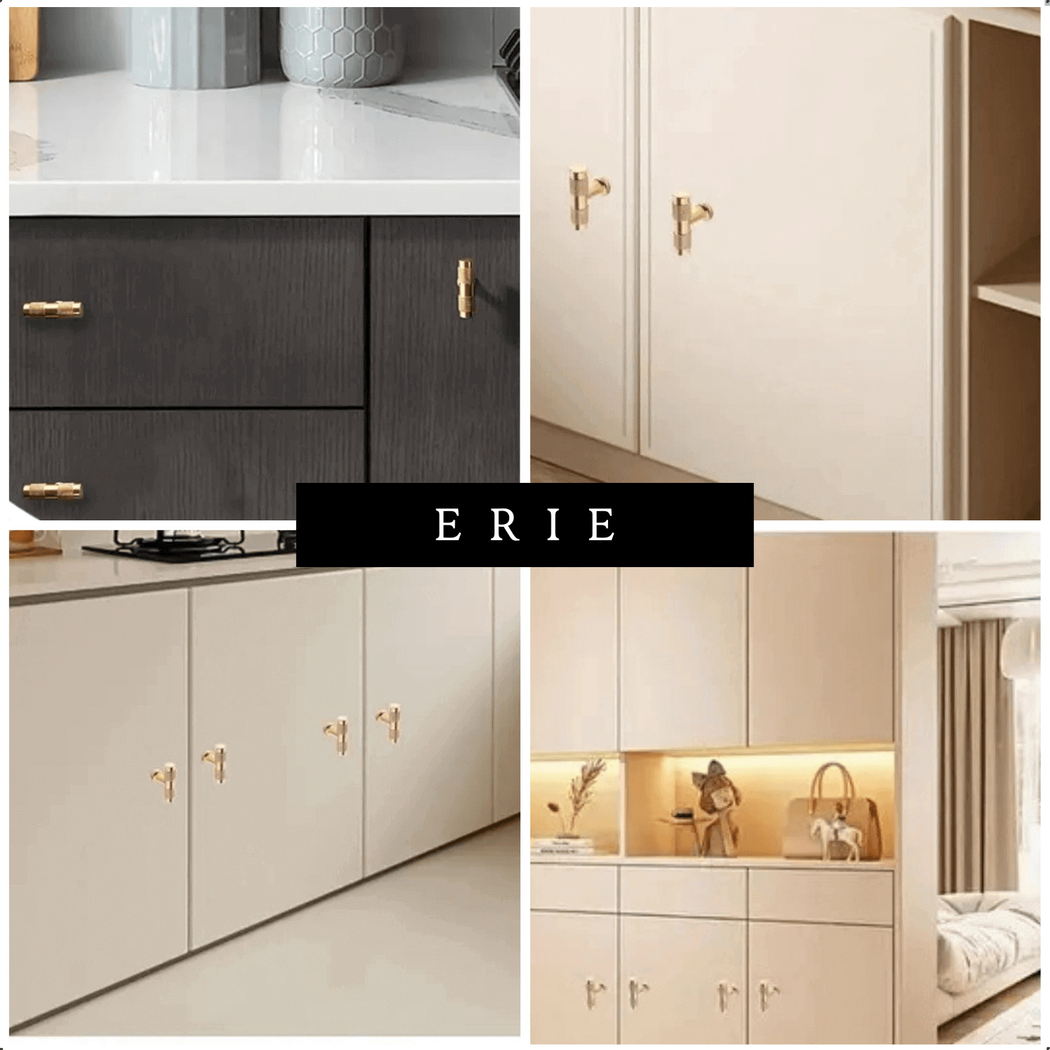 20X Deurknop 50mm Aluminium Goud – Erie - BY MJM - GMJ102-20