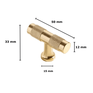 20X Deurknop 50mm Aluminium Goud – Erie - BY MJM - GMJ102-20