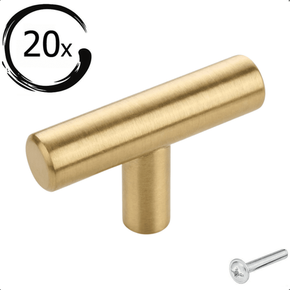 20X Deurknop 50mm RVS Goud – Denver (kopie) - BY MJM - GMJ121-20