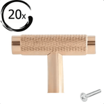 20X Deurknop T - greep 50mm Aluminium Goud – Waco - BY MJM - GMJ104-20