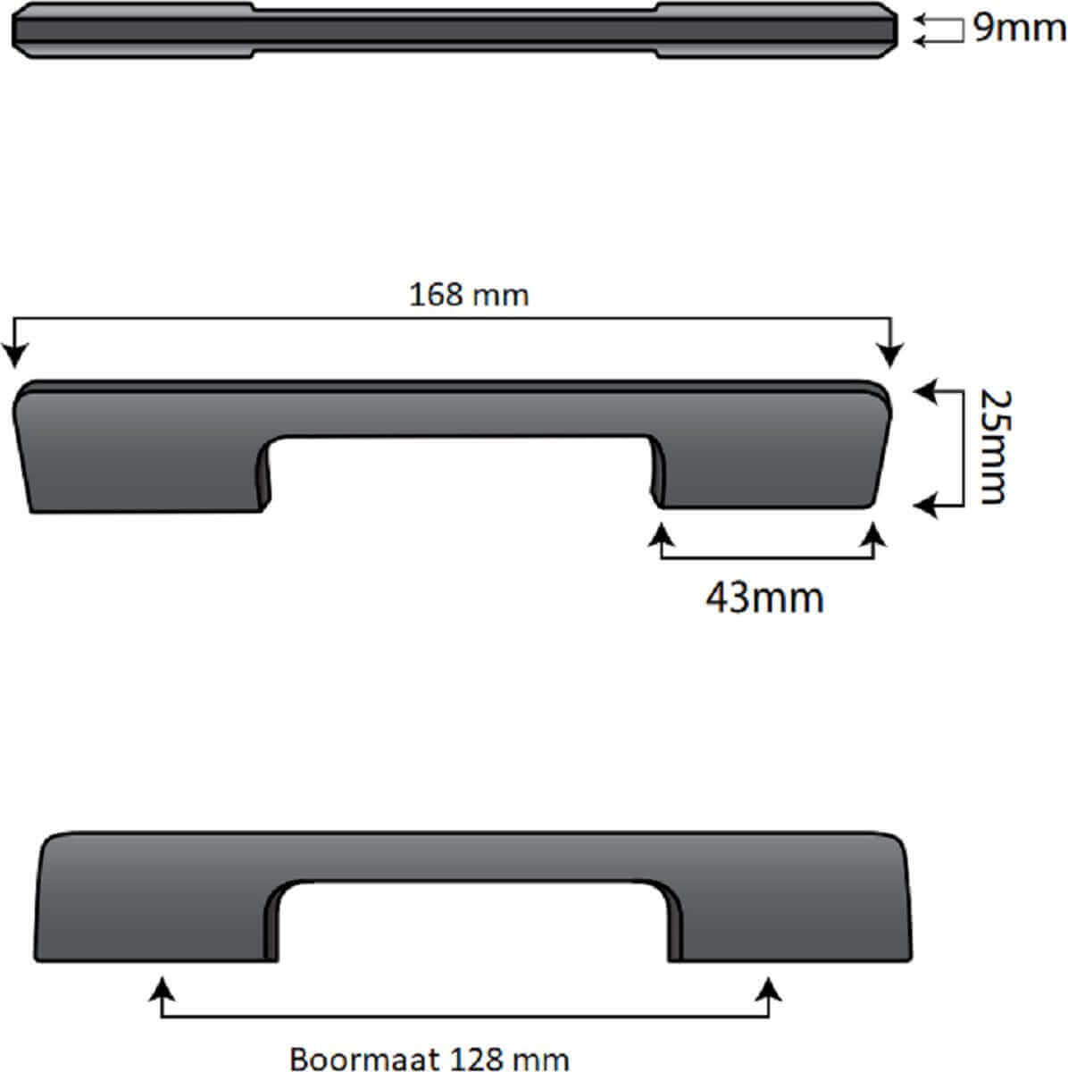 20X Handgreep 128mm Aluminium Wit – Seattle - BY MJM - GMJ58-20