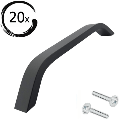 20X Handgreep 128mm Zwart – Tulsa - BY MJM - GMJ12-20