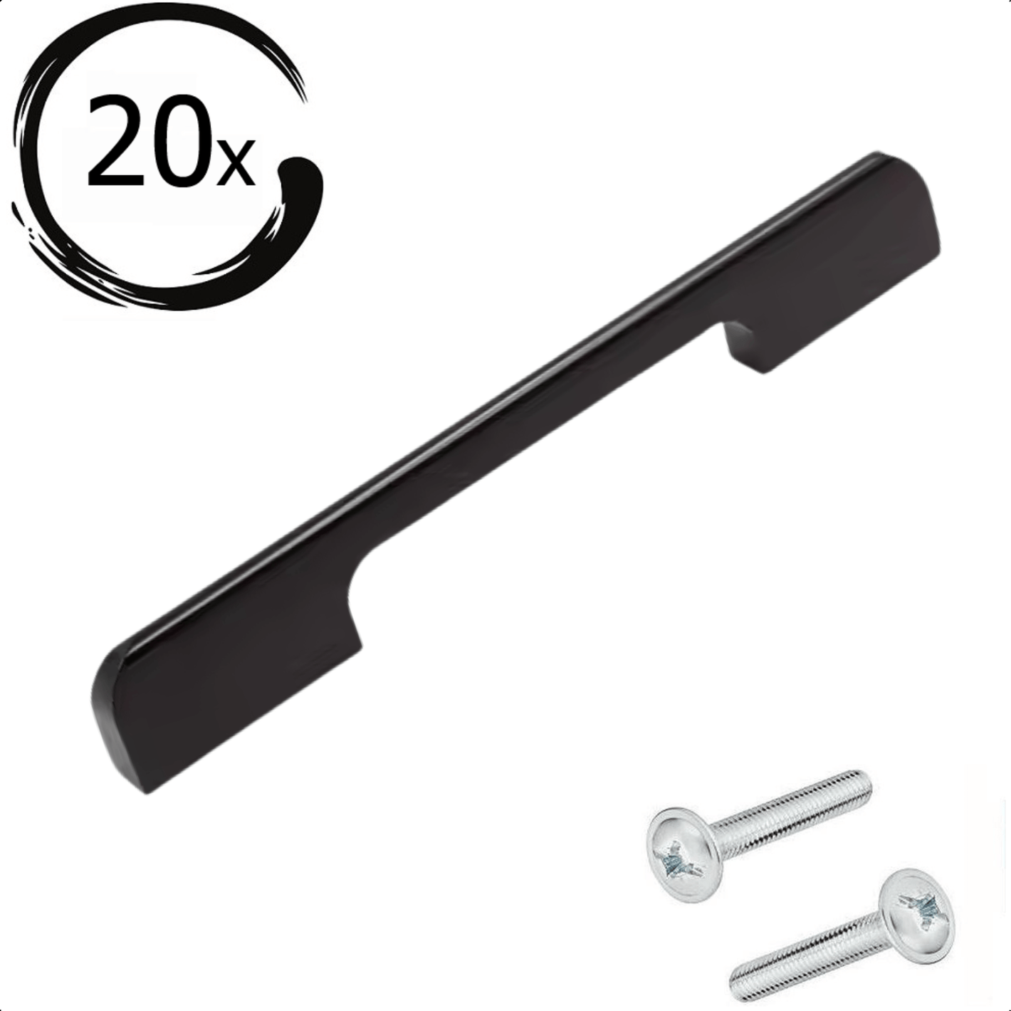 20X Handgreep 160mm Aluminium Zwart – Seattle - BY MJM - GMJ16-20