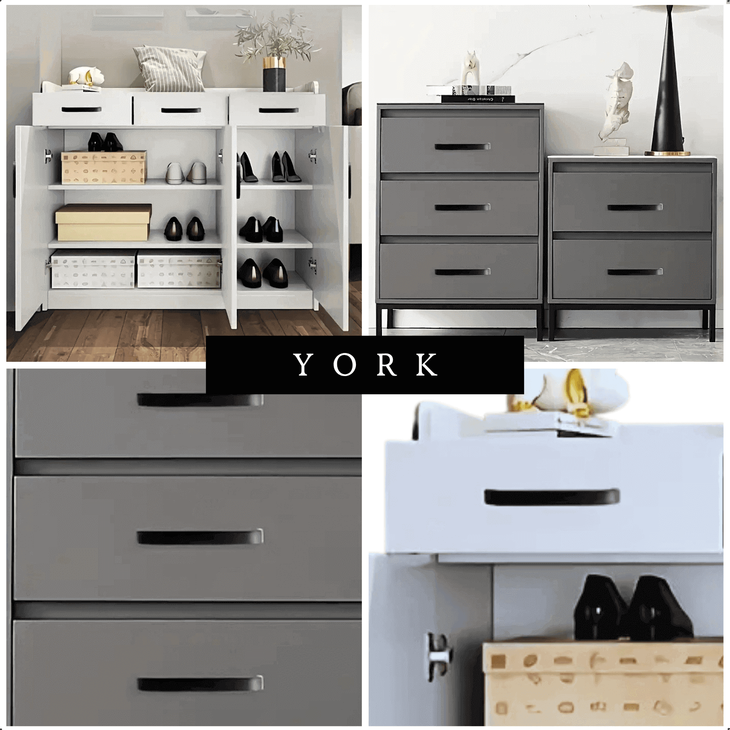 20X Handgreep 160mm Aluminium Zwart – York - BY MJM - GMJ109-20