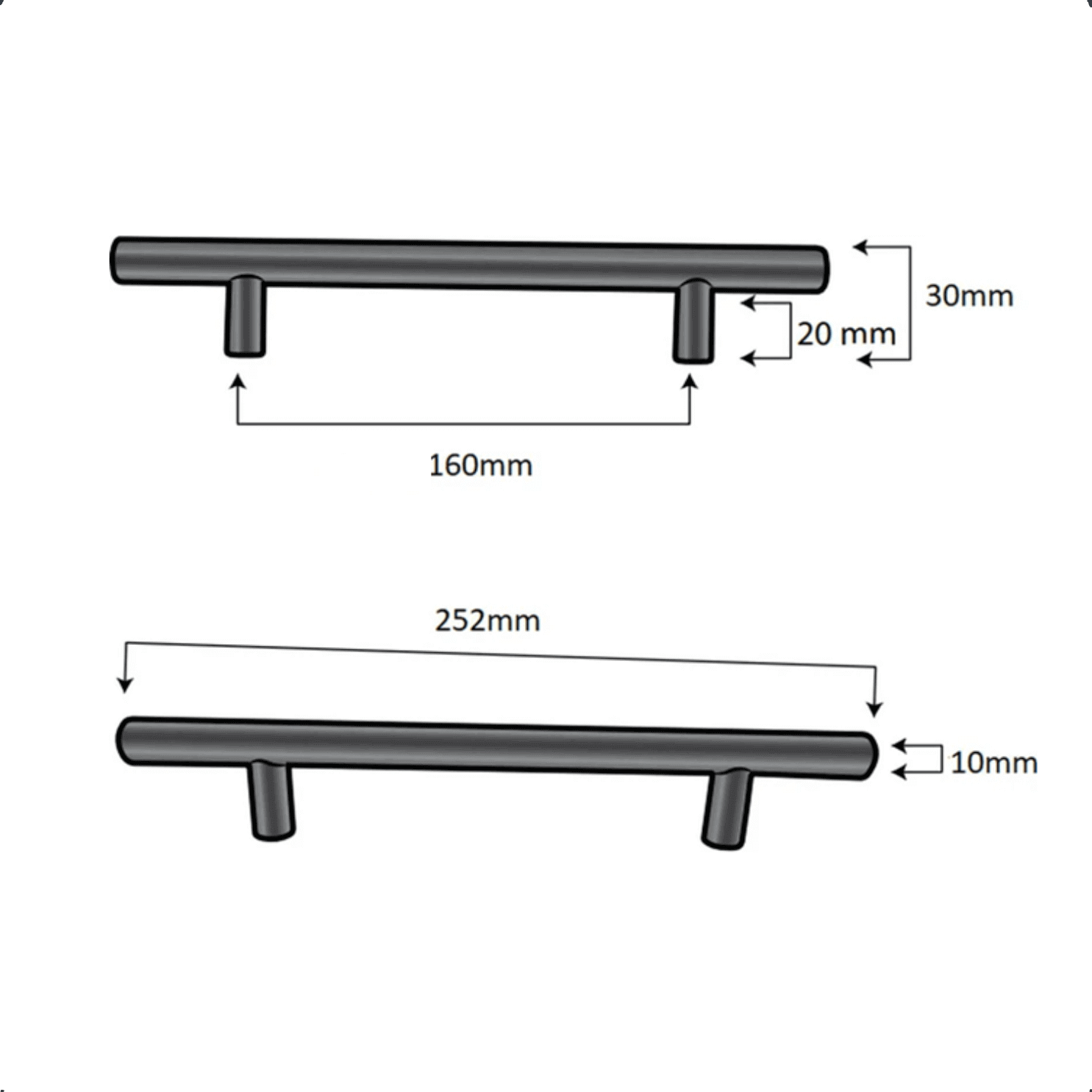 20X Handgreep 160mm RVS – Denver - BY MJM - GMJ85-20