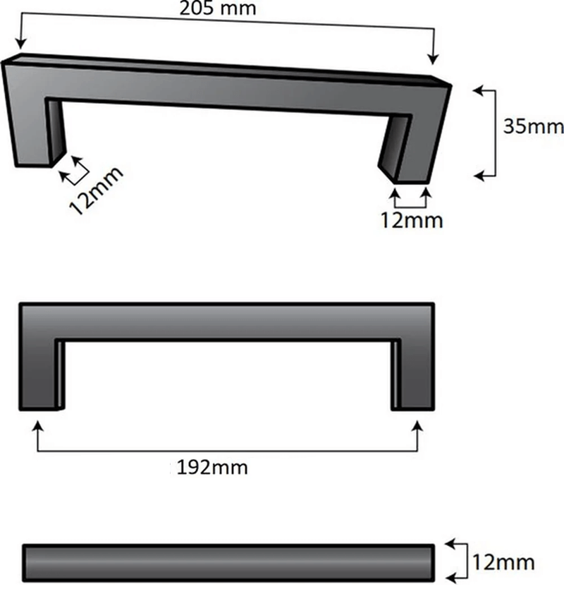 20X Handgreep 192mm RVS Wit – Dallas - BY MJM - GMJ62-20
