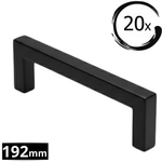 20X Handgreep 192mm RVS Zwart – Dallas - BY MJM - GMJ29-20