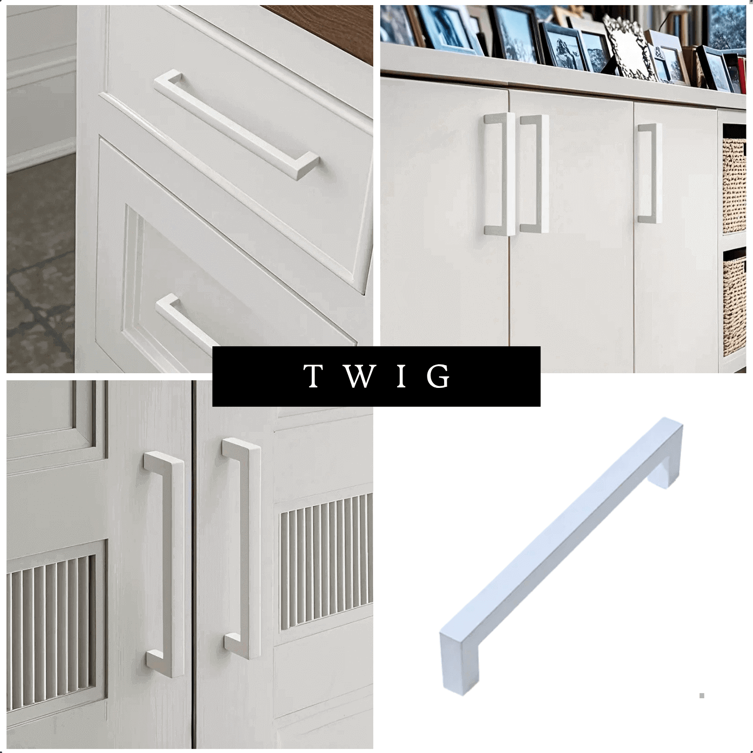 20X Handgreep 96mm Aluminium Wit – Twig - BY MJM - GMJ116-20