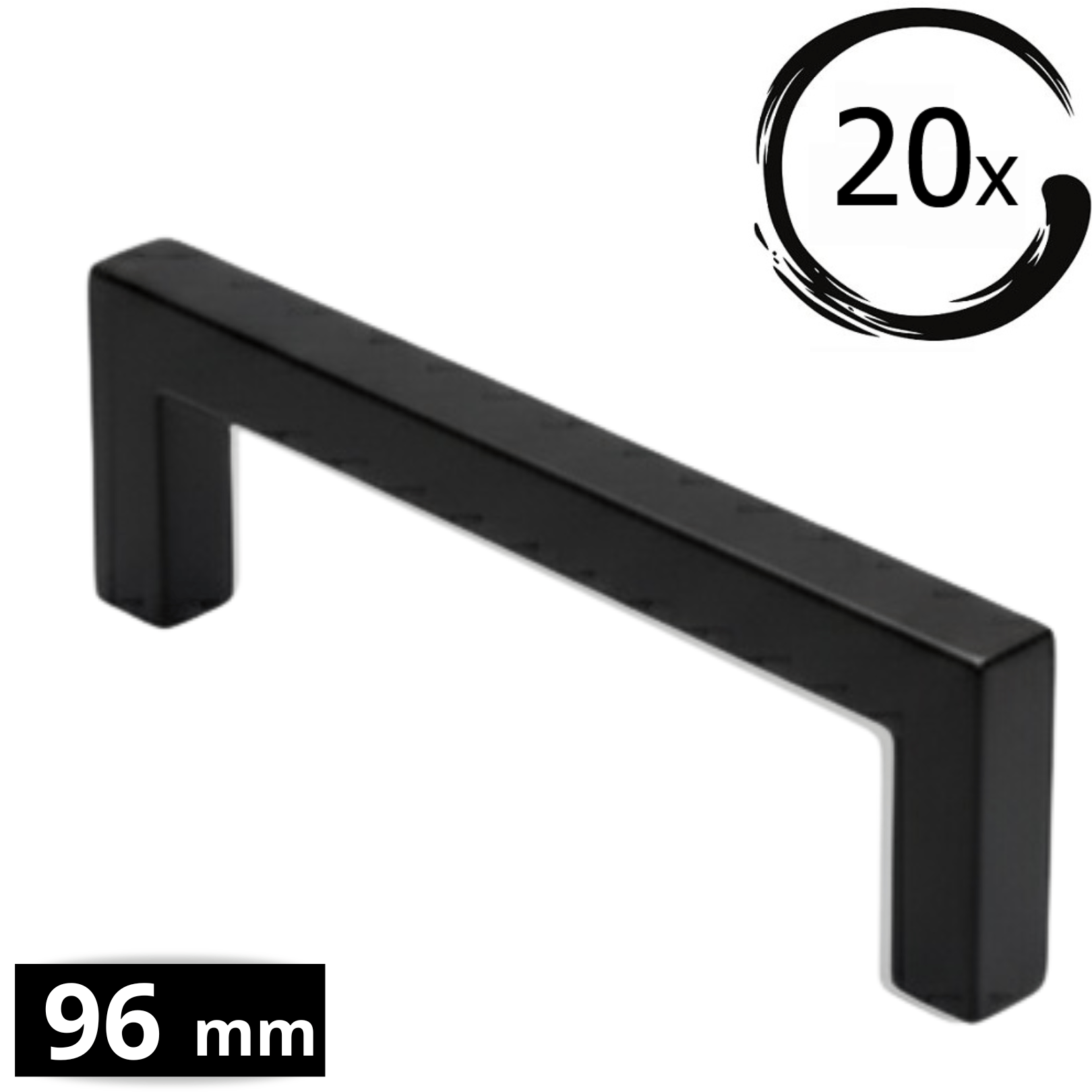 20X Handgreep 96mm RVS Zwart – Dallas - BY MJM - GMJ52-20