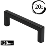 20X Handgreep Dallas 128 mm – RVS Zwart - BY MJM - GMJ04-20