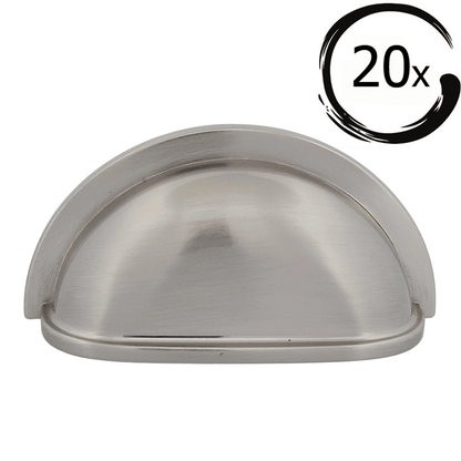 20X Komgreep 76mm Geborsteld Nikkel – Columbia - BY MJM - GMJ80-20