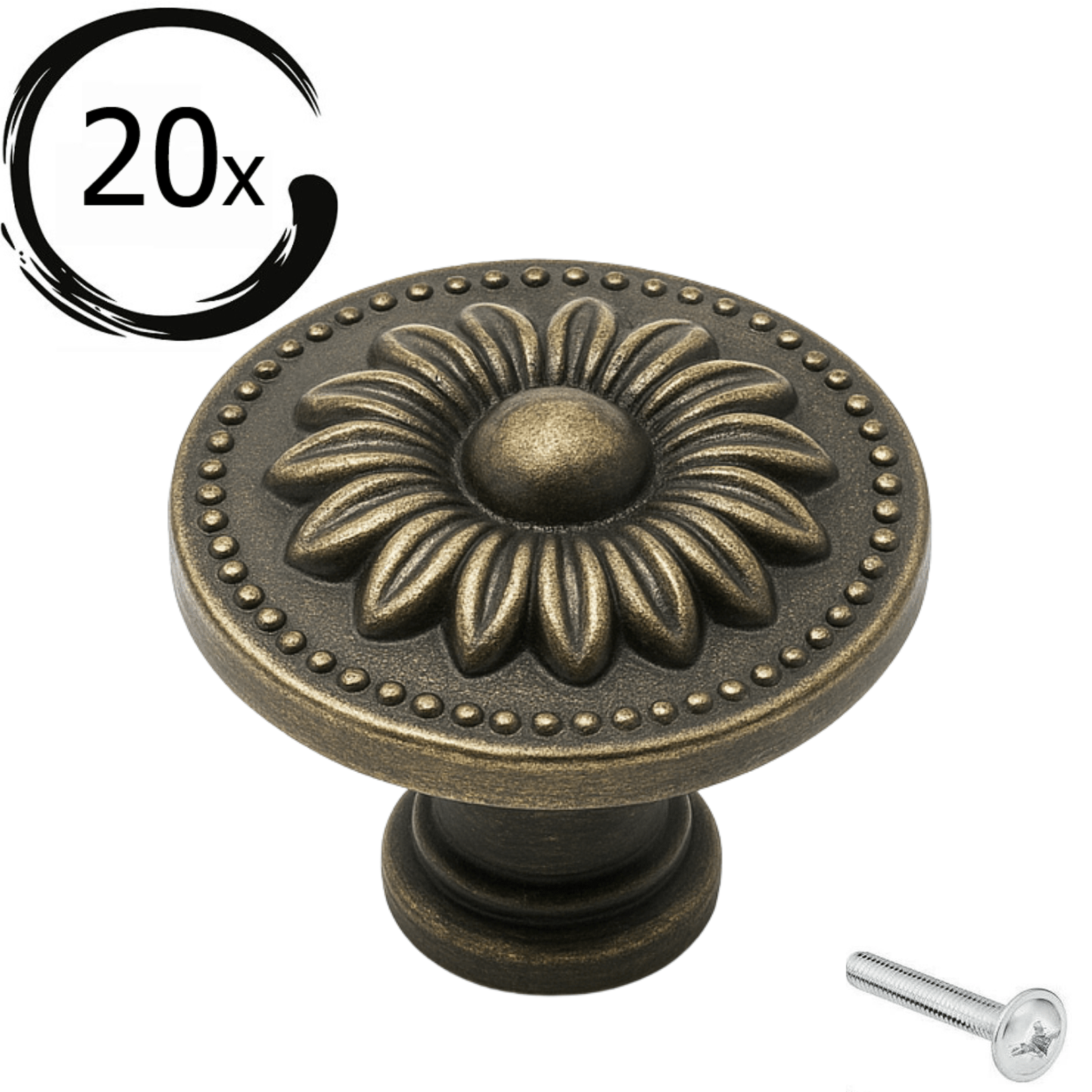 20X Meubelknop 31mm Brons – Orleans - BY MJM - GMJ96-20