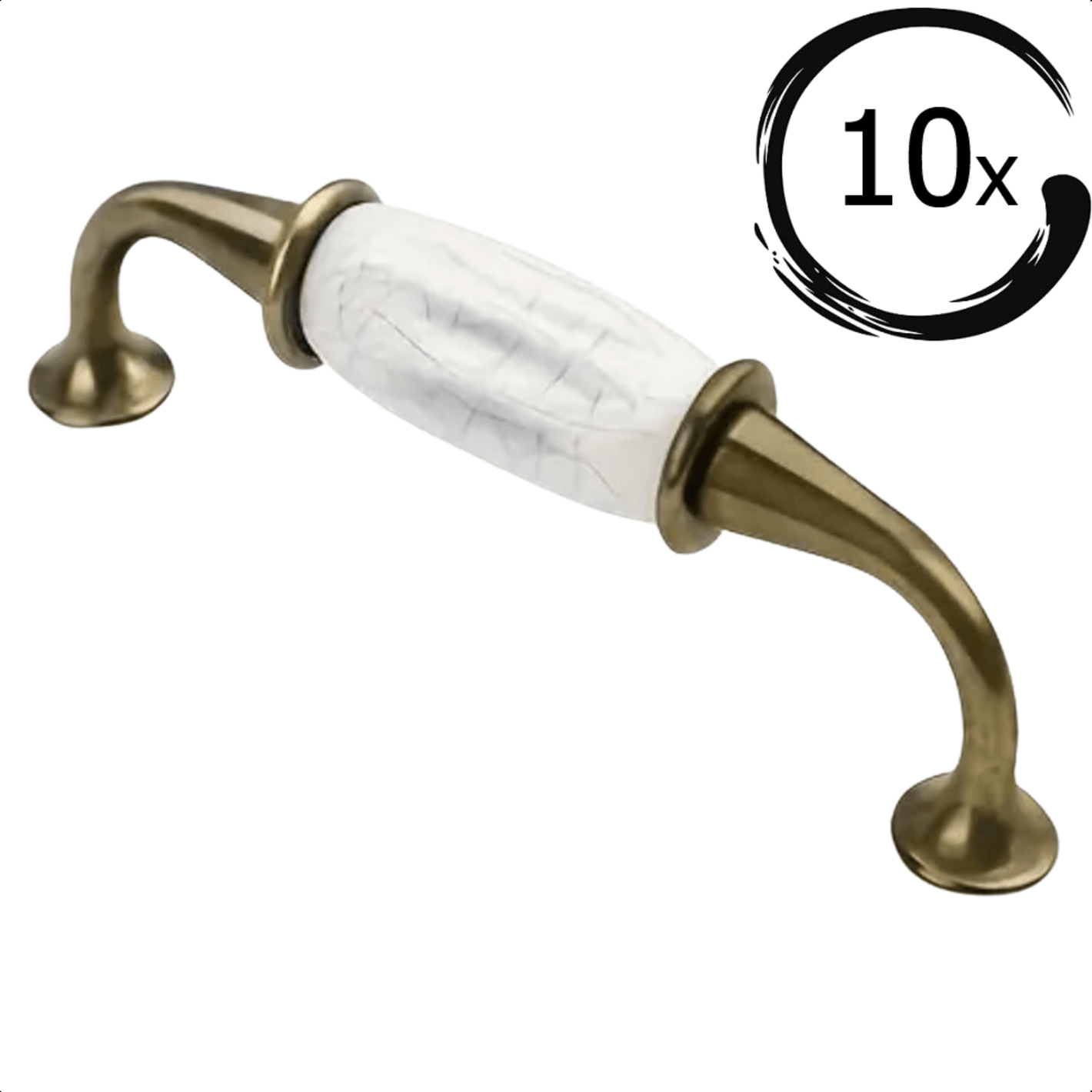 10X Handgreep Enid 128 mm Wit Brons