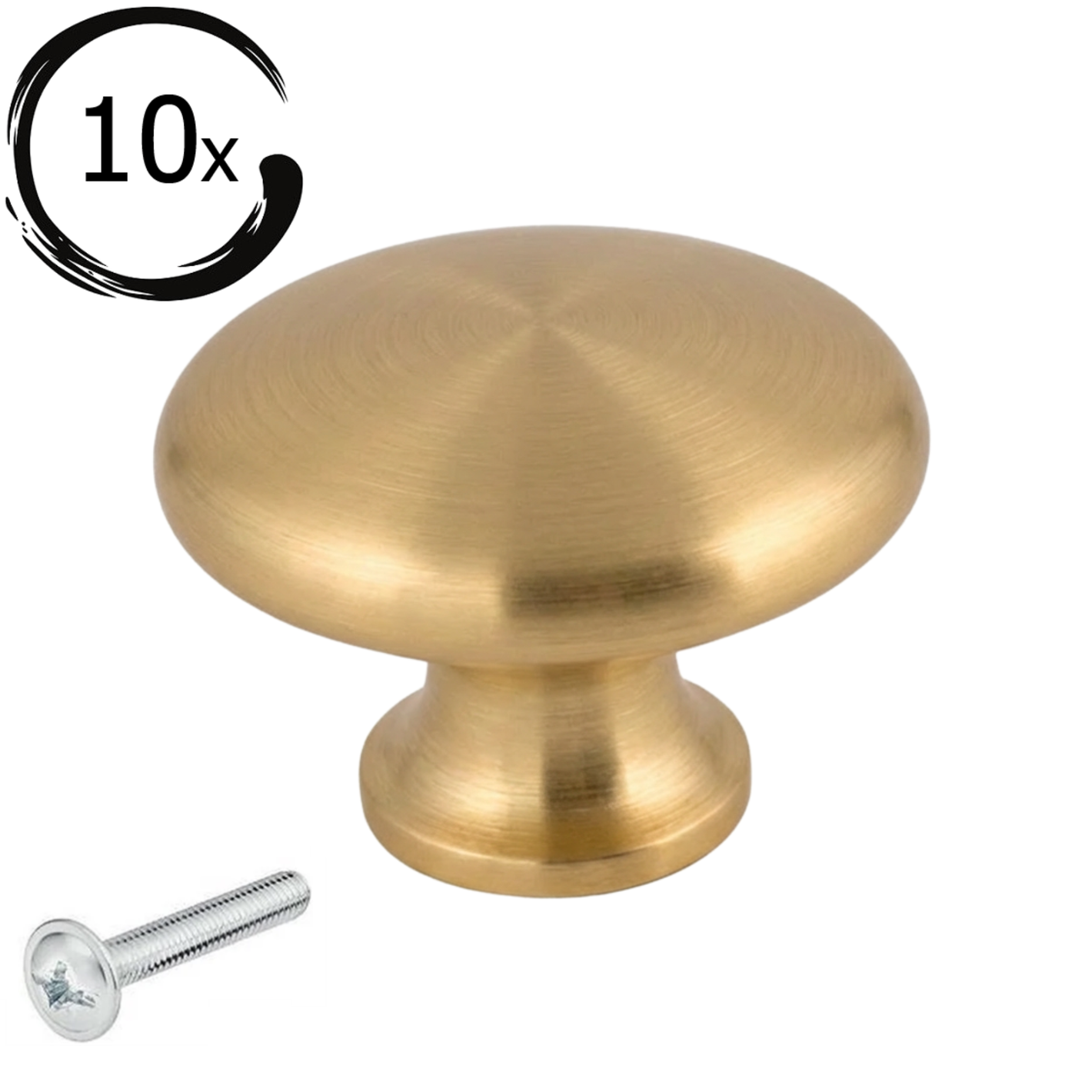 10x Door Knob Macon 27 mm Gold