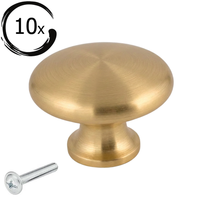 10x Door Knob Macon 27 mm Gold