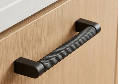 Handle ribbed 128 MM Black