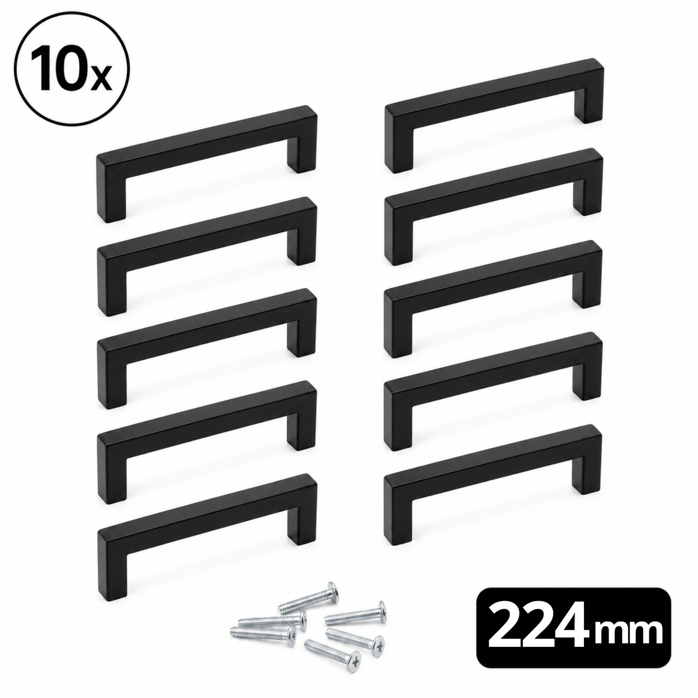 10X Handle 224mm Stainless Steel Black – Dallas