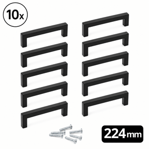 10X Handgreep 224mm RVS Zwart – Dallas
