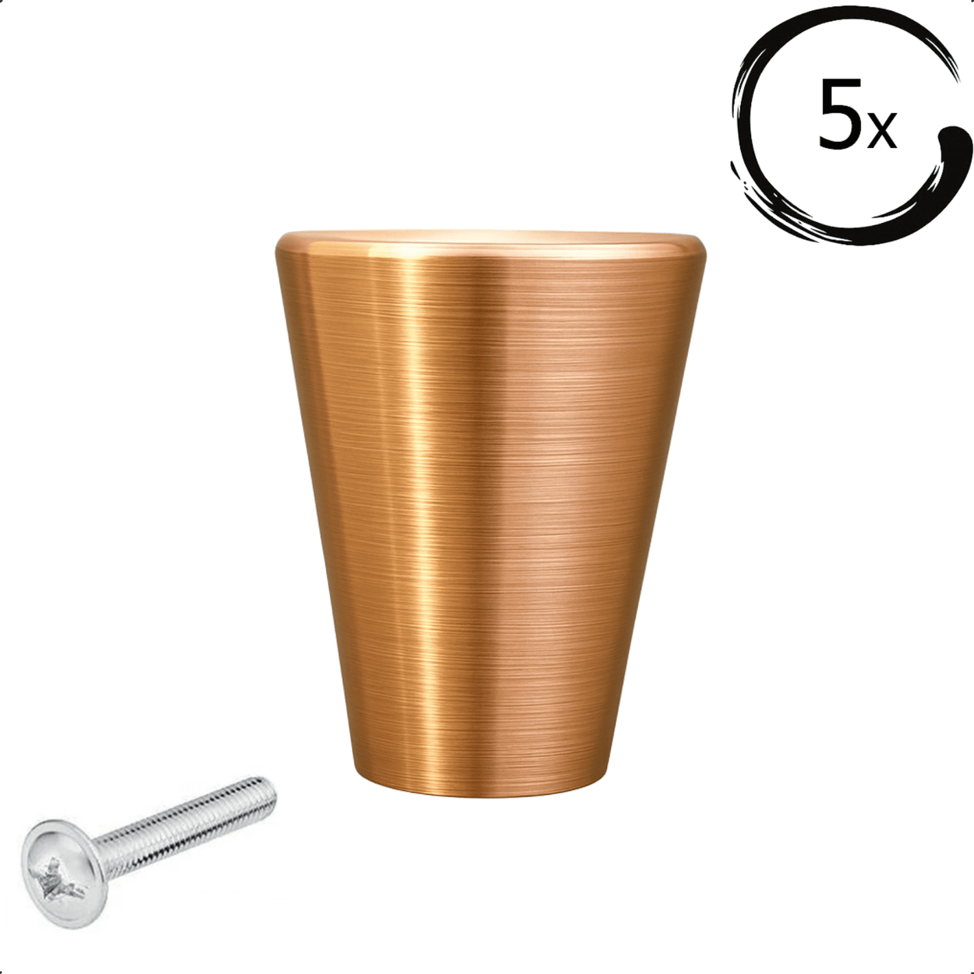 5X Deurknop / Meubelknop Akron Goud