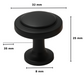 Furniture knob black round