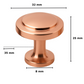 Furniture knob rose gold round