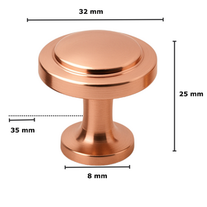 Möbelknopf Roségold rund