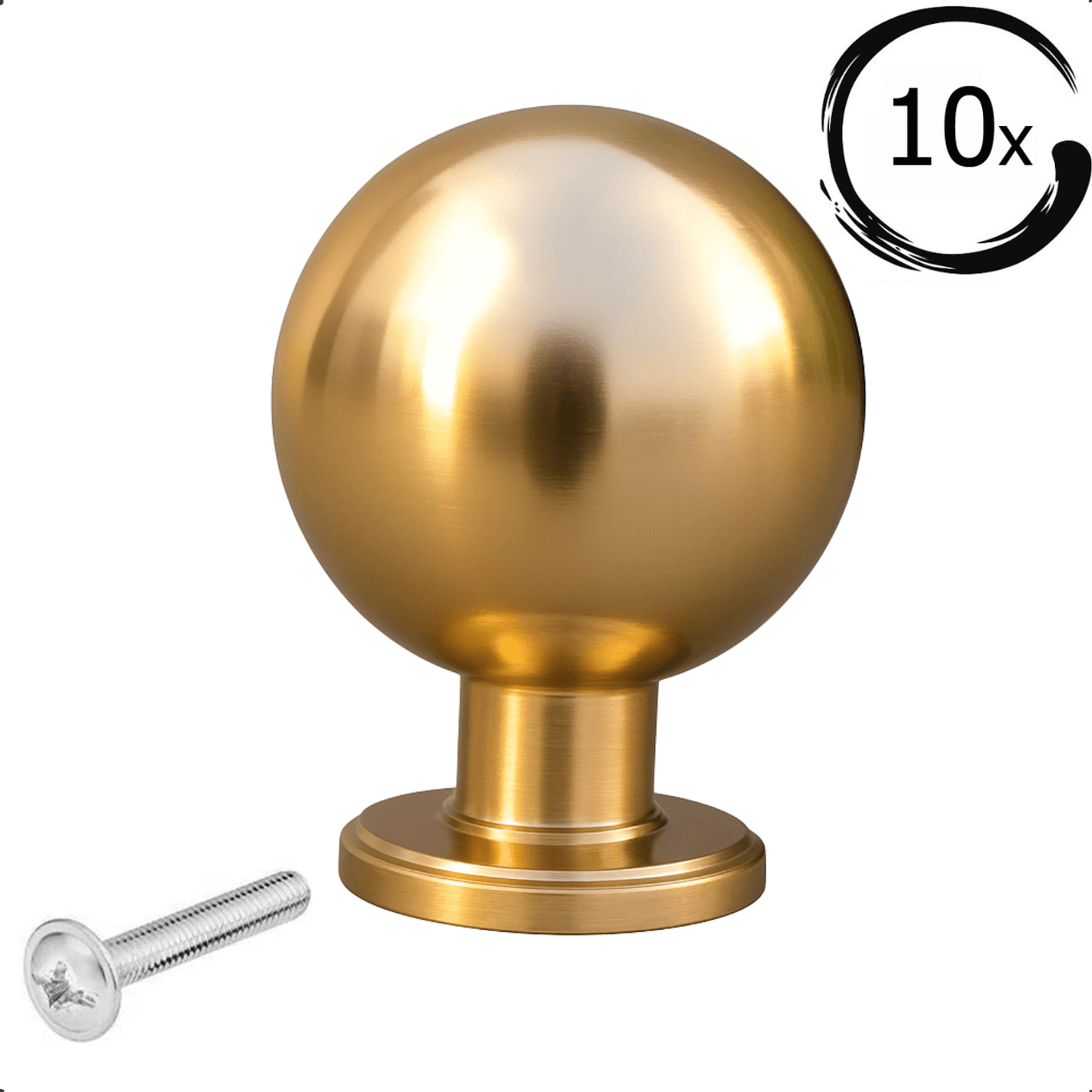 10X Deurknop Meubelknop Madison Goud