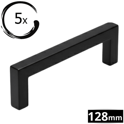 5 Handgreep 128mm RVS Zwart – Dallas - BY MJM - GMJ04-5