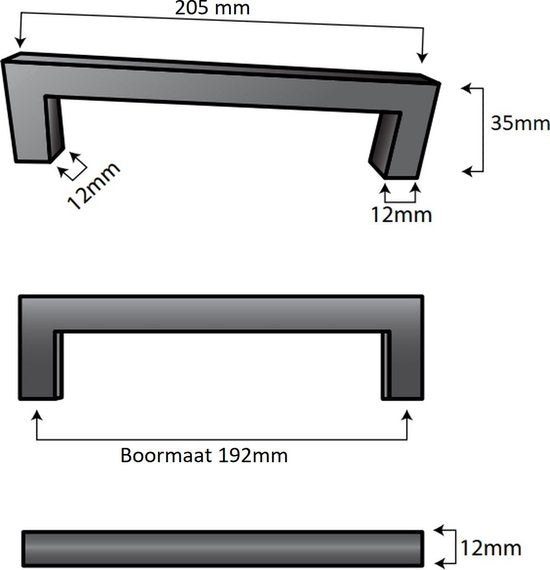 Handle Stainless steel 192 mm Modern