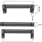 Handle ribbed 128 MM Black