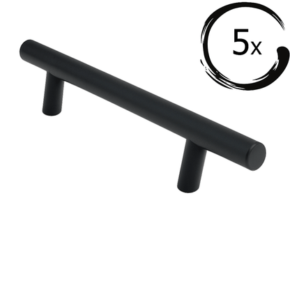 5X Handgreep / Meubelgreep Denver 128 mm RVS Zwart