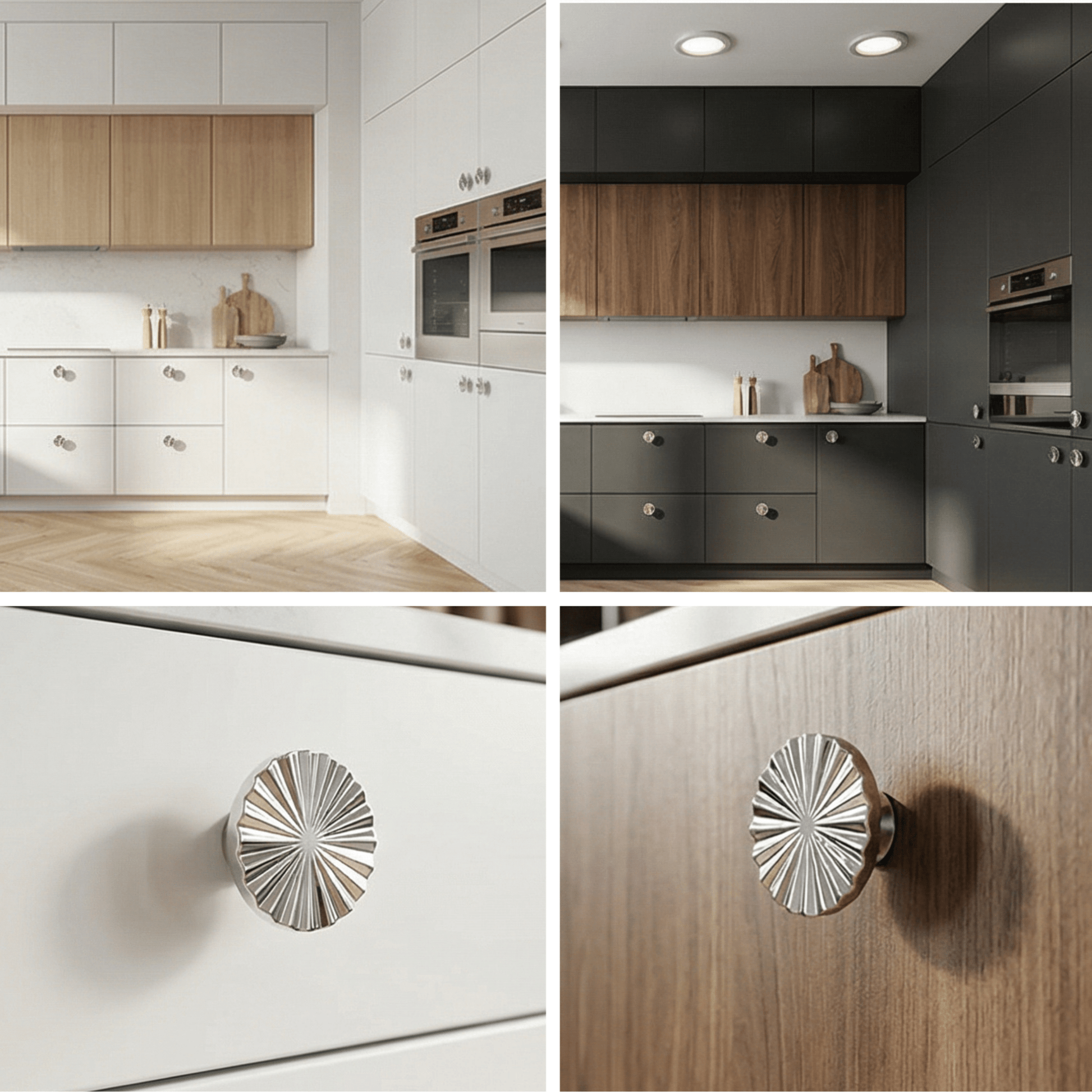 5X Deurknop 35mm Kunststof Zilver – Fresno - BY MJM - GMJ117