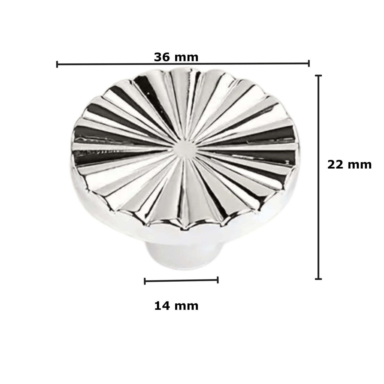5X Deurknop 35mm Kunststof Zilver – Fresno - BY MJM - GMJ117