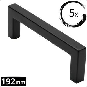 5X Handgreep 192mm RVS Zwart – Dallas - BY MJM - GMJ29-5