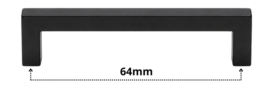 Griff 128 mm Edelstahl Schwarz – Dallas