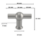 Furniture knob T-Handle black