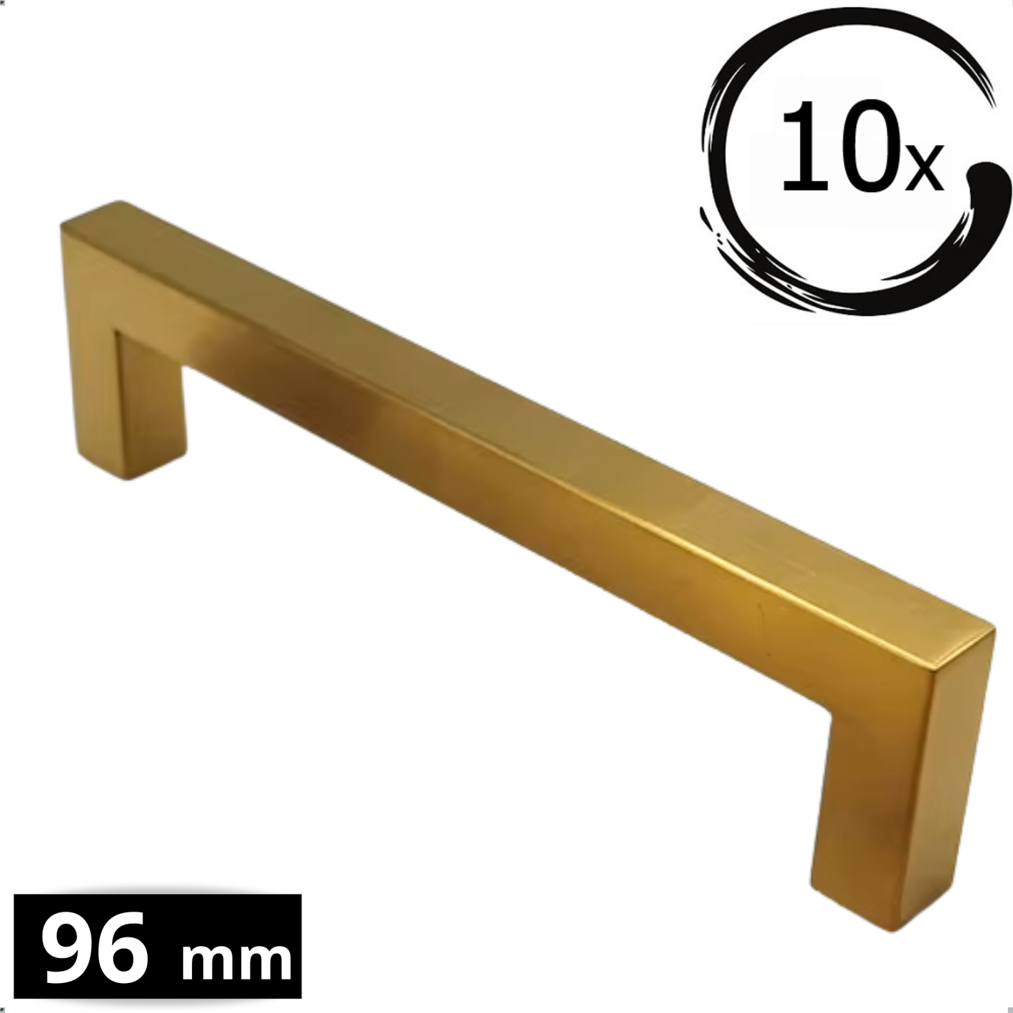 10x Griff 96mm Edelstahl Gold – Dallas