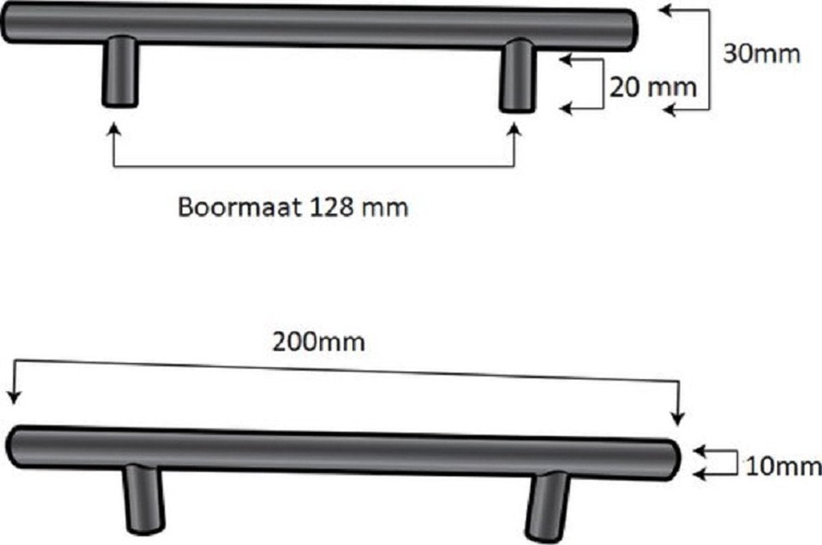 Denver 128 mm RVS Wit