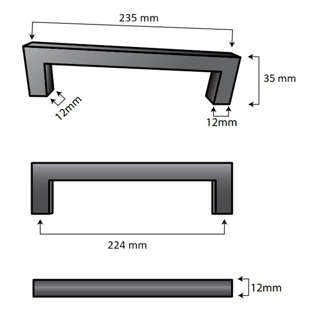 Dallas 224 mm RVS Zwart