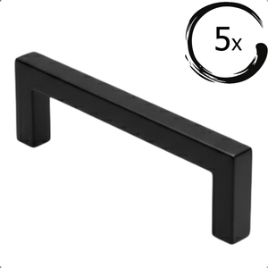 5X Handgreep Dallas 96 mm RVS Zwart