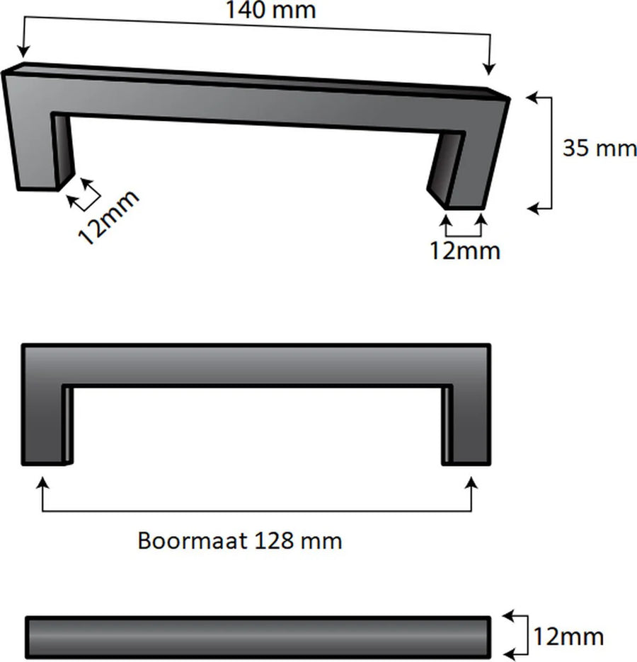Handgreep 128mm RVS Rose Brons – Dallas
