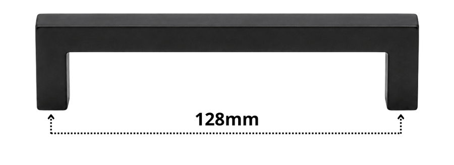 Griff 128 mm Edelstahl Schwarz – Dallas