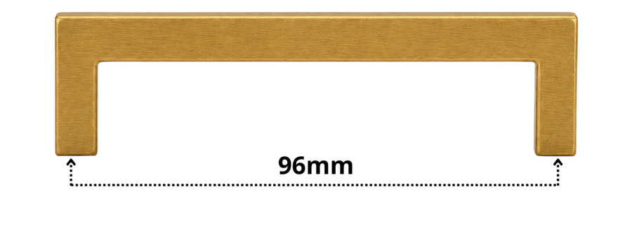 10x Griff 96mm Edelstahl Gold – Dallas
