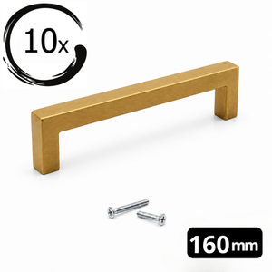 10x Griff 160mm Edelstahl Gold – Dallas