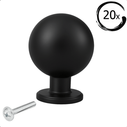 20X Deurknop Madison Zwart