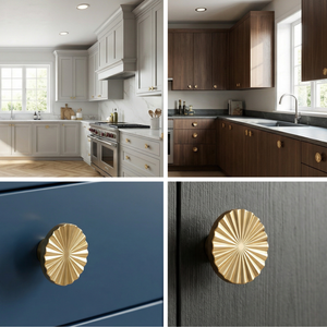 Fresno plastic gold furniture knob set of 5